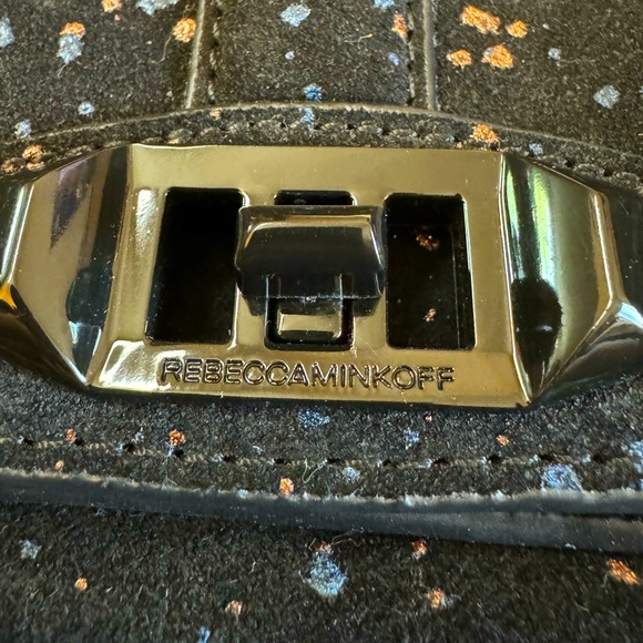 Rebecca Minkoff Love Crossbody In Black Splatter Suede - Picture 5 of 16